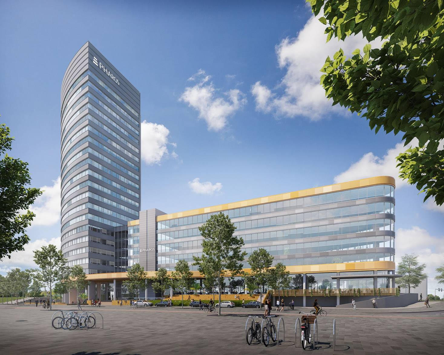 Gebouw Pharos aan het Mercuriusplein 1-63 in Hoofddorp